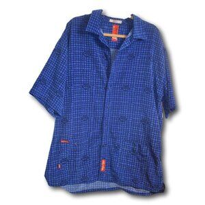 Mens Marc Echo Logo Blue Short Sleeve Shirt Size: XL